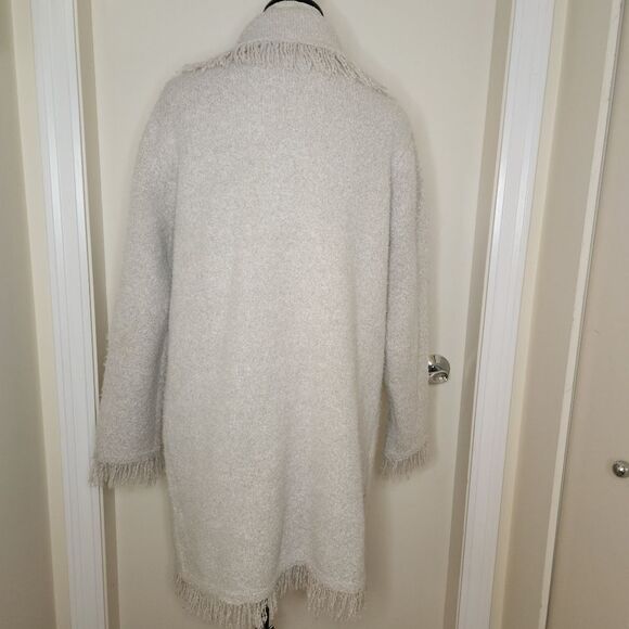 fringe knit blanket cardigan coat - Picture 4 of 11